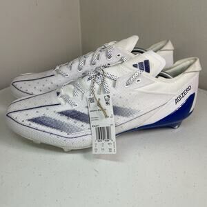 Adidas Mens Size 13.5 Football Cleats Low Adizero Electric IE4377 White Blue